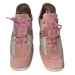 Stuart Weitzman Women's Pink‎ Lace Up Size 8 Narrow Shoes